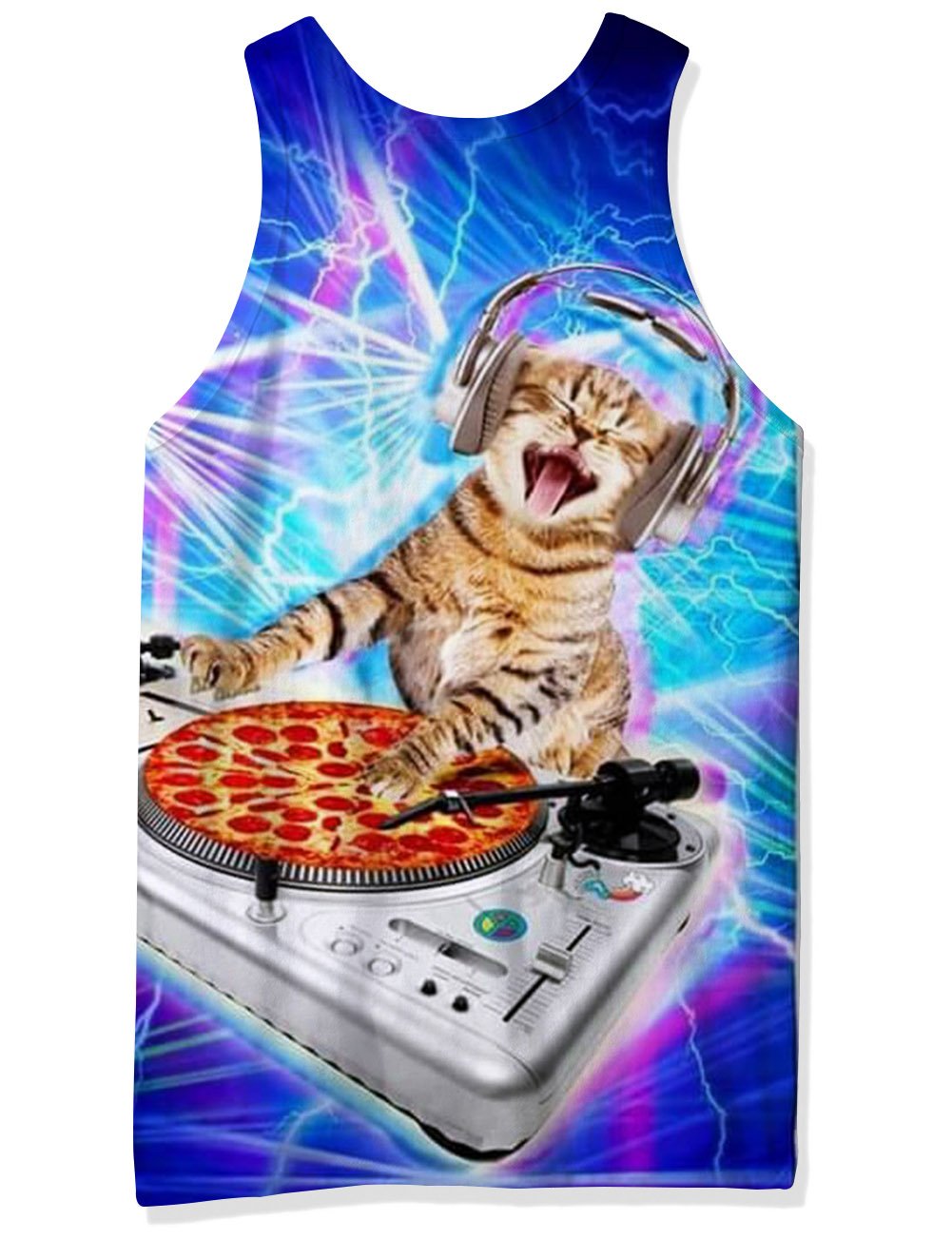 RAISEVERN Cat 3D Camiseta Tirantes para Verano Casual Camisetas Divertidas XL