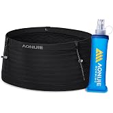 Running Belt for Men Women with 250ml Collapsible Water Bottle | Lightweight Waist Pack for Running, Hiking, Training - L