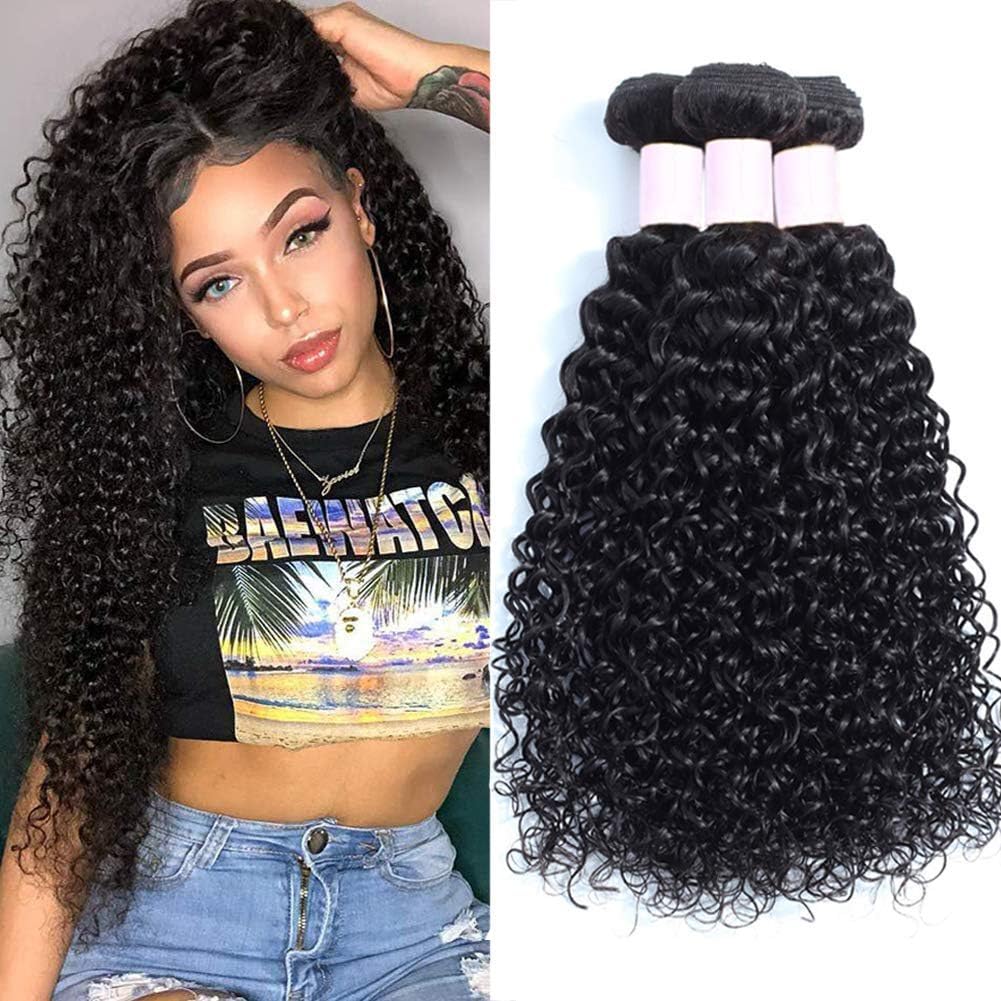 Brazilian Unprocessed Virgin Kinky Curly Human Hair Weave 20 22 24 Kinky Curly Hair Bundles Remy Human Hair Bundles Curly Natural Color