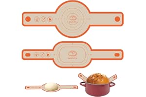 Silicone Bread Sling for Dutch Oven, 2 PCS Non-Stick ＆ Reusable Bread Baking Mat with Long Handles, Sourdough Tools for Trans