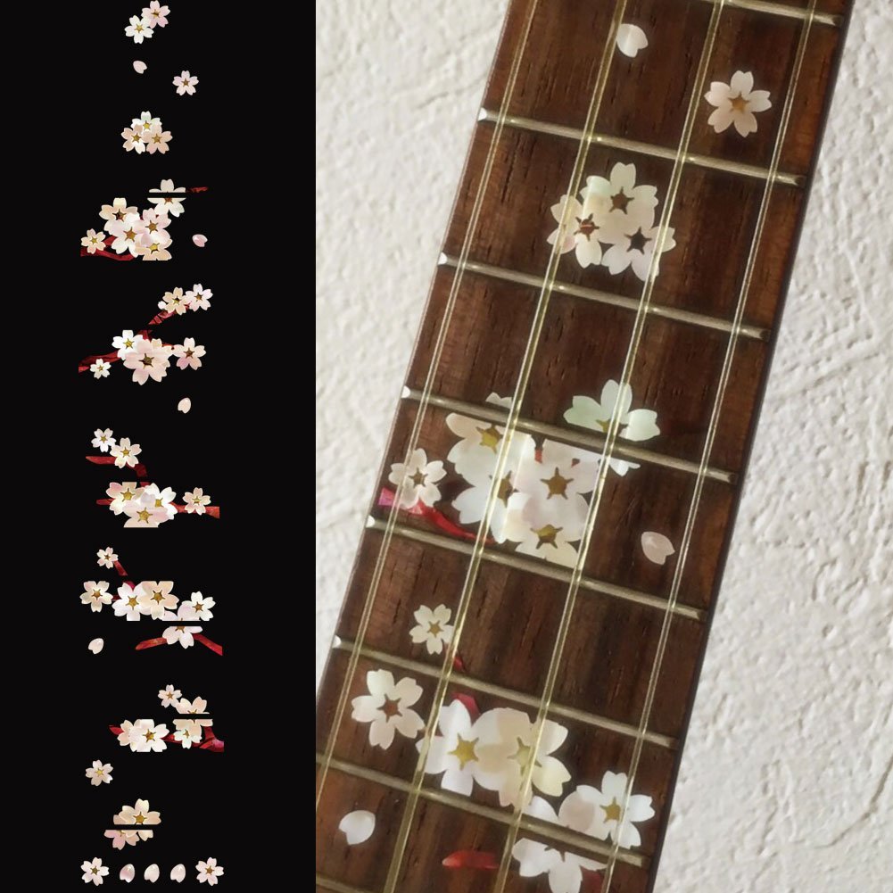 Fretboard Markers Inlay Stickers Decals for Tenor Ukulele - Cherry Blossom Tree/Sakura,UKF-256SA-T
