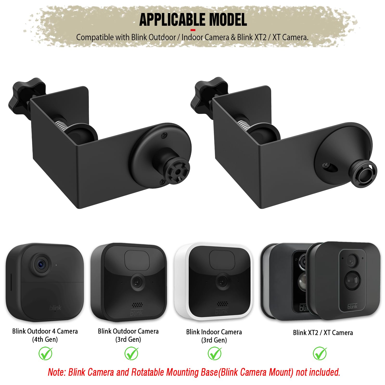 PUUUCI Door/Gutter Mount for Blink Indoor/Outdoor Camera(4th/3rd Gen) & Blink XT2/XT Camera - Blink Security Camera Mounting Accessories for Home/Apartments/Business, No Drilling, No Damage