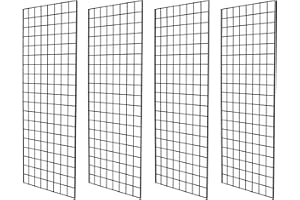 NEESEEYEE Heavy Duty Commercial Grade Gridwall Panels – Grid Panel for Any Retail Display, 2’ Width x 5’ Height, 4 Gridwall Panels Per Carton (Black Finish)