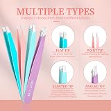 SWEET VIEW 7pcs Eyebrow Tweezers Kit Stainless Steel Precision Plucker with view 2