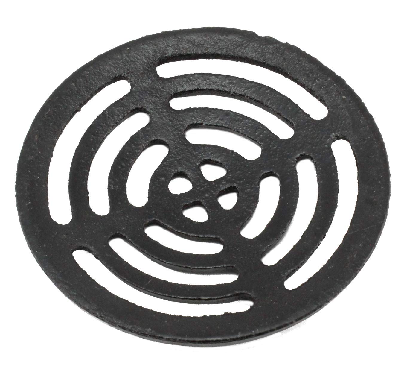 Black Cast Round Drain Grate Gully Grid Cover - 8” 200mm x 12mm