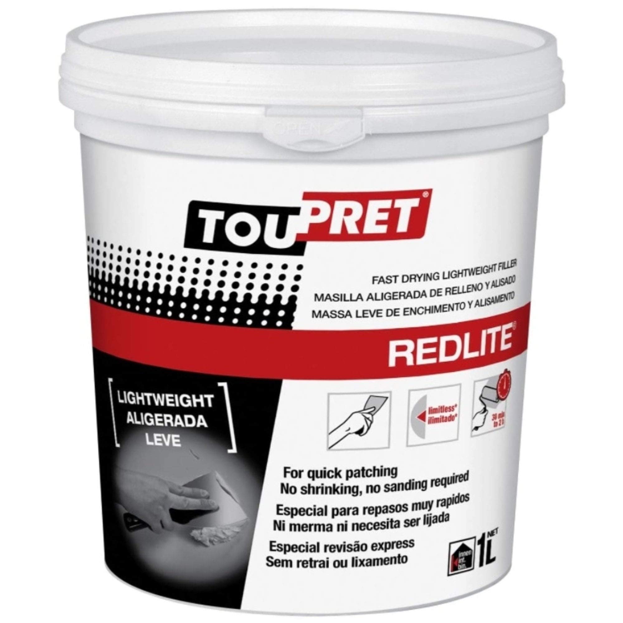 Toupret TOUREDLP01G REDLITE Lightweight Filler 1L