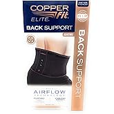Copper Fit Elite Air Back Support Brace with Airflow Technology, Adjustable Compression Straps, Double Band, One Size Fits Most
