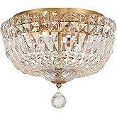 Crystorama Roslyn 12'' Aged Brass Flush Mount