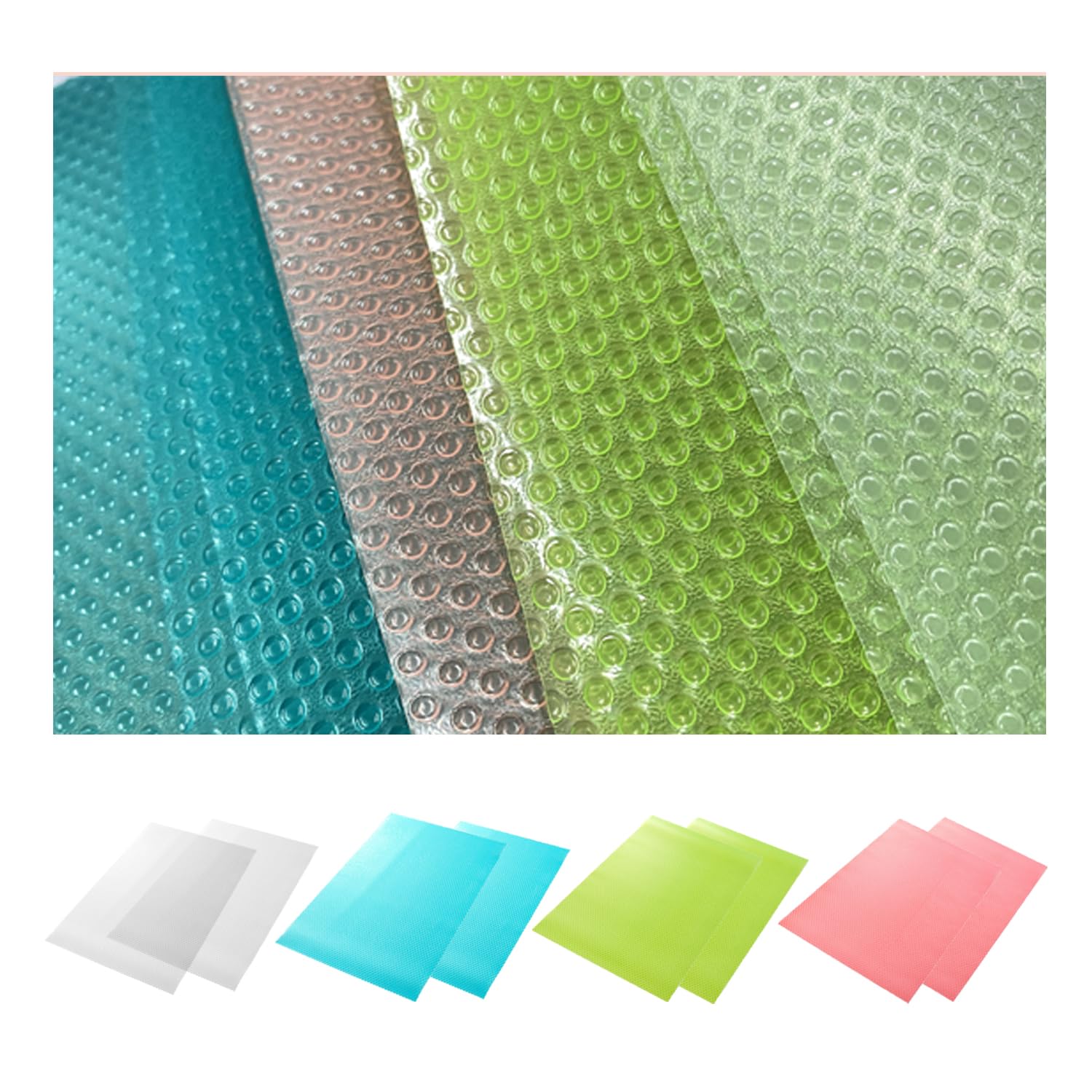 8 Pieces Cut to Size Fridge Mats, Non-Slip Kitchen Mats, Drawer Mats, Placemats, Multi-Purpose Mats, 4 Colors (45 X 29cm)