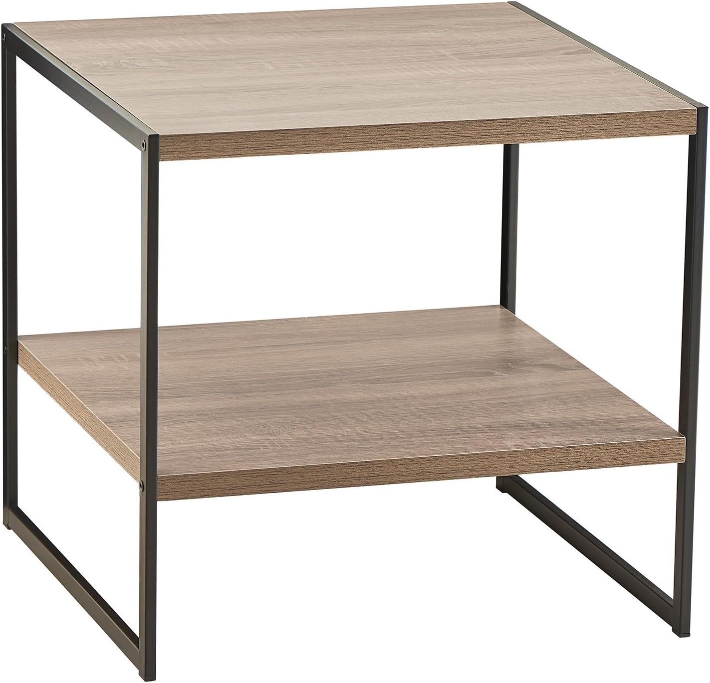 ClosetMaid 1314 2-Tier Square Wood Side Table with Storage Shelf, Gray: Kitchen & Dining
