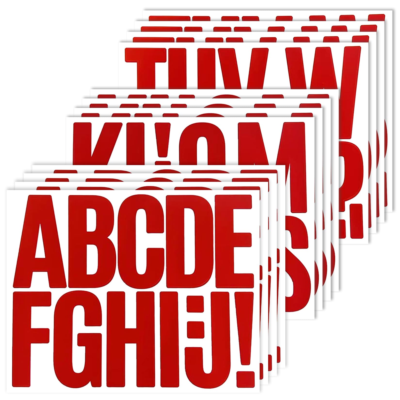 Photo 1 of 144 Pieces Self-Adhesive 3 Inch Letter Stickers, Vinyl Alphabet Sticker for Mailbox, Signs, Bulletin Boards - 12 Sheets Red