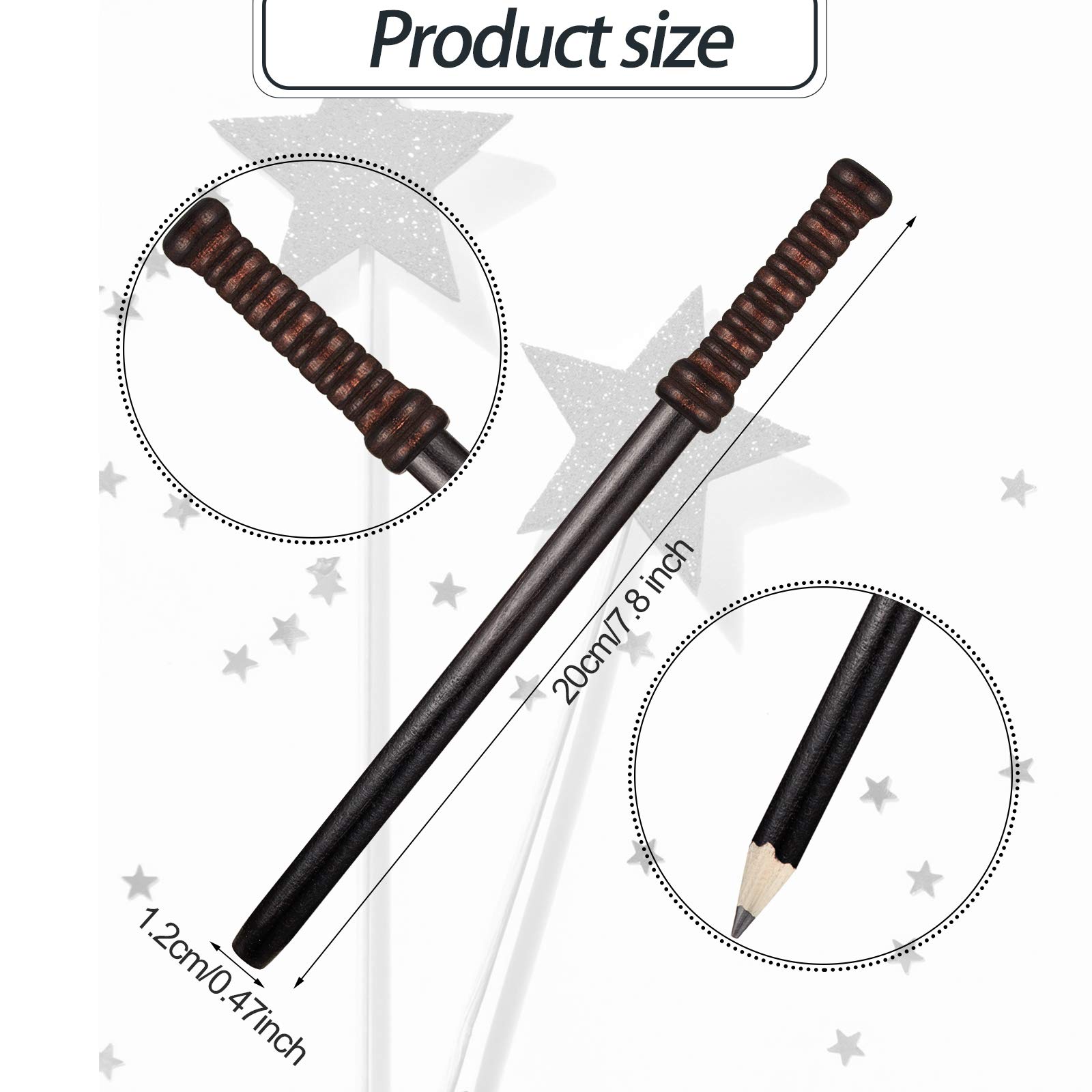 Spakon 30 Pieces Wizard Wand Pencils Wizard Party Supplies Witch Party Decoration, Witch Theme Birthday Halloween Goody Bag Filler Favors for Teen School Rewards Back to School Supplies