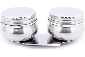 INHEMING Oil Painting Palette Cup with Lid, Stainless Steel Double Dipper Design, No Leakage, Can Clip on Palette