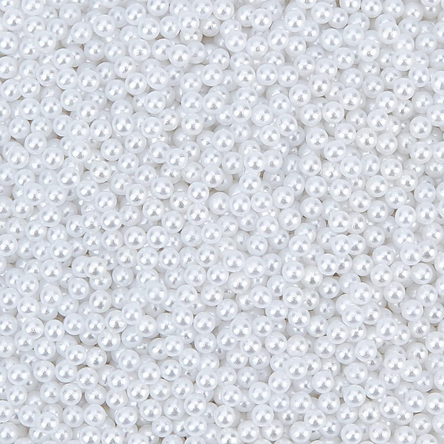 OLYCRAFT 10000pcs 1.5~2mm White Pearl Beads No Hole Mini Loose Acrylic Pearl Beads Small Resin Filling Material for Resin Crafting, Nail Art, Makeup, Jewelry Making and Wedding