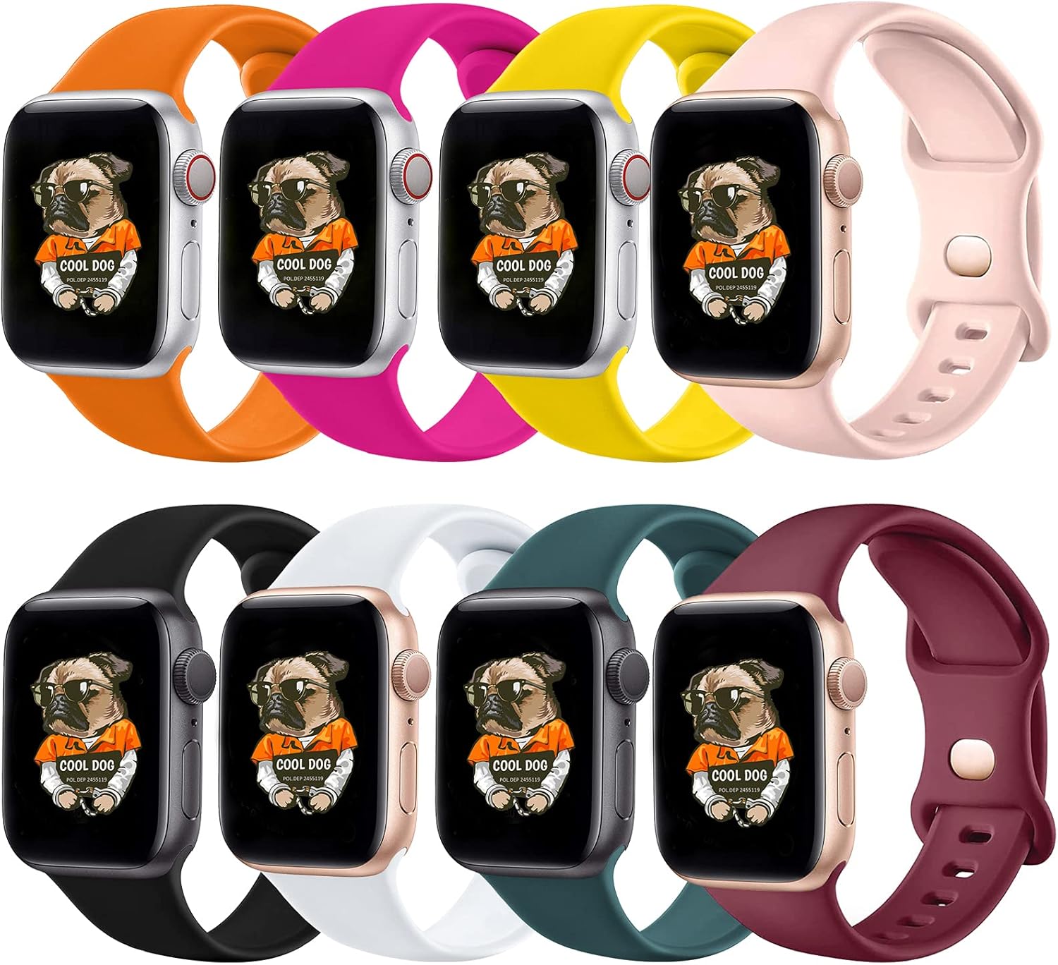 RUNZEN Silicone Bands Compatible with Apple Watch Bands 38mm 40mm 42mm 44mm, Sport Replacement Band Compatible with iWatch Apple Watch Series 6 5 4 3 2 1 SE Women Men