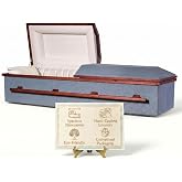 Covington Funeral Products Serenity Dark Burial Casket, Lightweight Cloth Covered Funeral Casket Coffin, Corrugated Cardboard Casket with Satin Interior Pillow Liner | Burial or Cremation