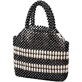 LHNRHZI Womens Wooden Beaded Bag Woven Purse Small tote bag Handmade Handbag Clutch