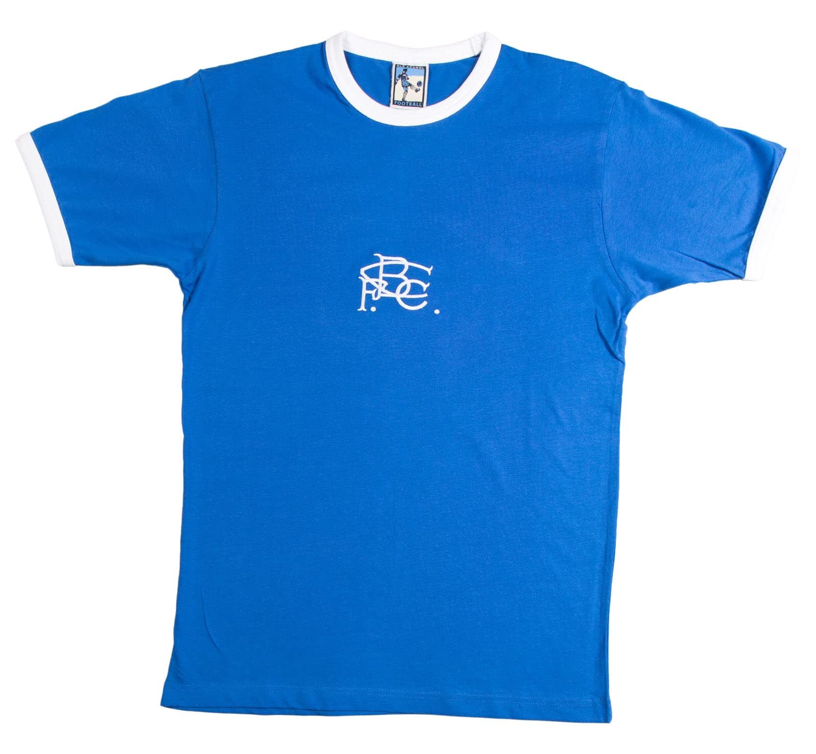 Birmingham 1970s Retro Football T Shirt Embroidered Logo (S) Royal/White