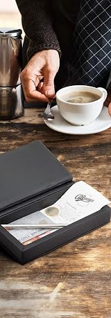 Securit MC-BPBOX-TR Trendy Bill Presenter Box PU Leather Easy Clean Dining view 3