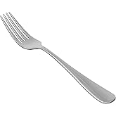 鶹 Basics Stainless Steel Dinner Forks with Round Edge, 10 Pack of 12, 120 Count Total, Silver