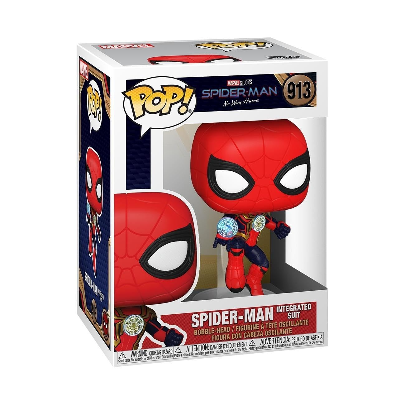 Funko Pop! Marvel: Spider-Man - (Integrated Suit) - Spider-man - Collectable Vinyl Figure - Gift Idea - Official Merchandise - Toys for Kids & Adults - Movies Fans - Model Figure for Collectors