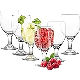 10.5OZ Water Goblets Set of 6, Clear Goblet Glasses Set for Home Bar, Wedding, Party, Elegant Design for Iced Tea, Sangria, Juice, Dishwasher Safe, Perfect for Daily Use Special Occasions (10oz)
