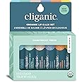 Cliganic Organic Lip Balm Set (2 Packs of 6 Tubes), 100% Natural Moisturizer for Cracked & Dry Lips (Packaging May Vary)