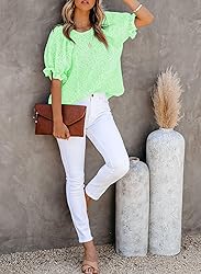 Dokotoo 2025 Summer Tops for Women Crew Neck