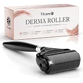 Wide Derma Roller for Face with Sterile 0.25mm Titanium Microneedles, Black | Blister-Sealed Facial Roller for Hygienic Use | Derma Roller for Scalp with 540 Needles | Skin-Rolling Tool with Case