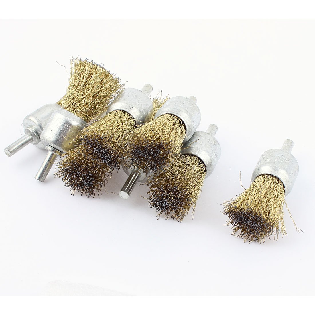 Sourcingmap 6mm Shank 25mm Dia Crimped Steel Wire Clean Polishing Brushes 8pcs