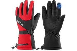 VELAZZIO Ski Gloves Waterproof Breathable Snowboard Gloves, 3M Thinsulate Insulated Warm Winter Snow Gloves, Fits Both Men & Women