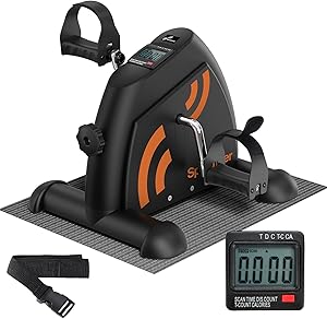 Sportneer Pedaltrainer für Senioren,Mini Heimtrainer mit LCD-Display, Fitnessgeräte für Zuhause – Tischfahrrad, Ergometer Senioren, Arm- und Beintrainer für Senioren mit Anti-Rutsch-Matte
