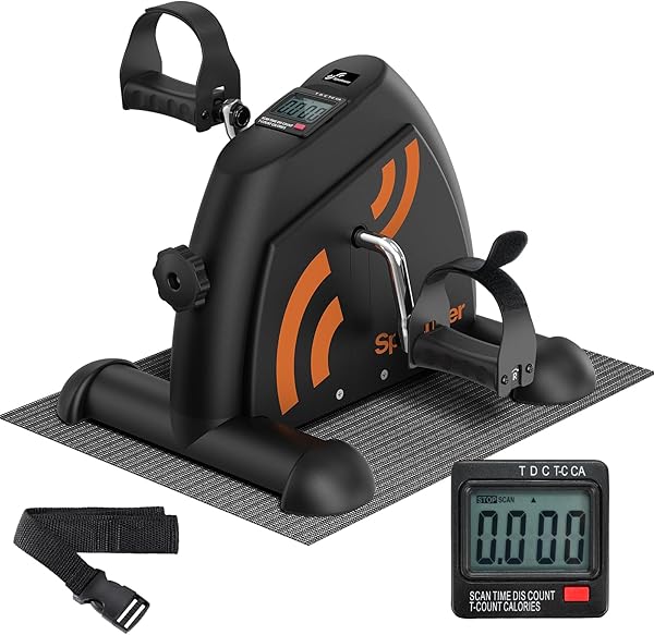 Sportneer Pedaltrainer für Senioren,Mini Heimtrainer mit LCD-Display, Fitnessgeräte für Zuhause – Tischfahrrad, Ergometer Senioren, Arm- und Beintrainer für Senioren mit Anti-Rutsch-Matte