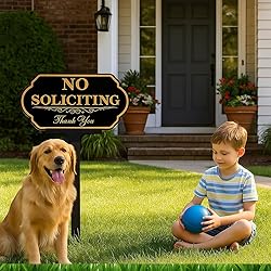 No Soliciting Sign for House with Stake - 50-mil