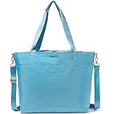Baggallini Large Carryall Tote - Lightweight Nylon Zipper Top Weekender Travel Beach Bag w/Luggage Sleeve
