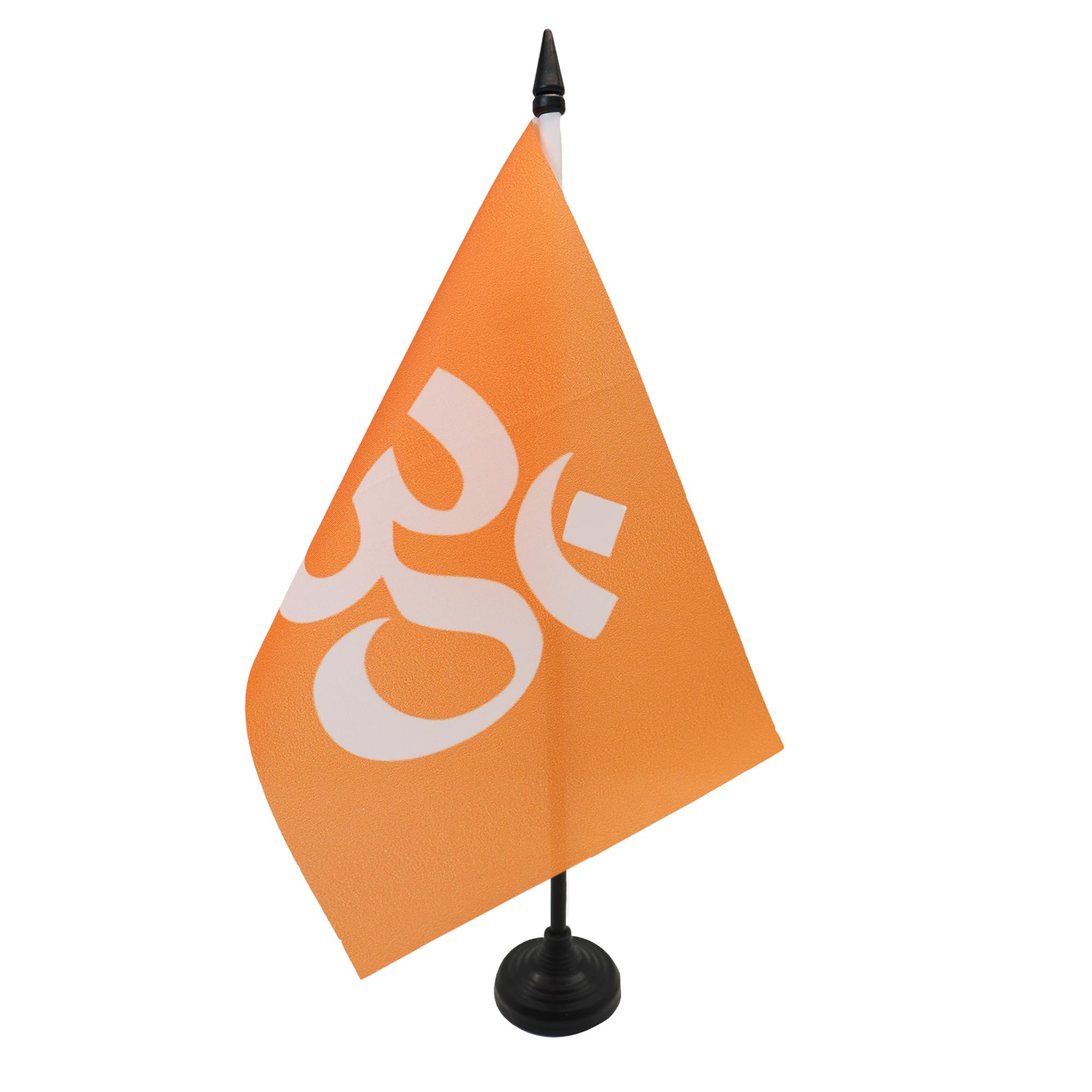 AZ FLAG Hinduism religion Table Flag 5'' x 8'' - hindu Office Decoration 100% Polyester 21 x 14 cm - Mini Desk Flag with Pole and Black Plastic Base