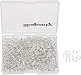 Shapenty 1000PCS Silver Plated Iron Open Jump Rings Connectors Bulk for DIY Craft Earring Necklace Bracelet Pendant Choker Jewelry Making Findings and Key Ring Chain Accessories (Silver, 6mm)