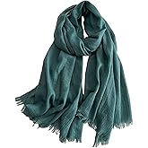 Canxiaoba Solid color cotton and linen scarf, wrinkled all season versatile long sunscreen fashionable shawl