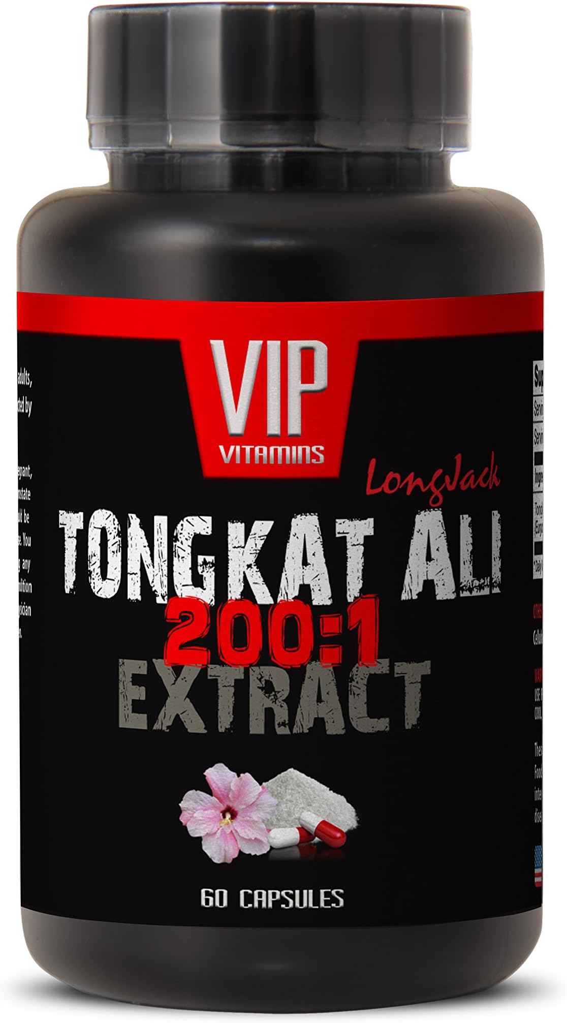 Natural libido Booster for Men - TONGKAT ALI Extract 200 to 1 - Tongkat ali Root Extract - 1 Bottle 60 Capsules