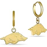 Stone Armory Earrings for University of Arkansas Jewelry Gifts for Women, Graduation – Stainless Steel Skin-Friendly Arkansas Razorbacks Earrings 18K Gold Finish Razorbacks Hoops