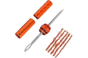BWSHLF Tubeless Bike Tire Repair Kit for MTB and Road Bicycle Tires, Puncture Kit Include Bacon Strips Embedding Tool Orange