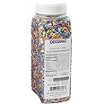DecoPac Rainbow Party Fusion Mix Sprinkles, 26oz, Shaped Candy Sprinkles in Handheld Container, Magical Edible Decorations For Celebration Cakes, Cupcakes, Cookies and Donuts
