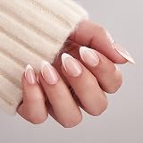 BTArtbox Press On Nails Short Almond French Tip 32 pcs 16 sizes view 8