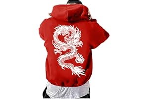 BNisBM Mens Hoodies Pullover,Sweatshirts for Men Hoodies Chinese Dragon Graphic Oversized Hoodies Casual Loose Sweatshirt
