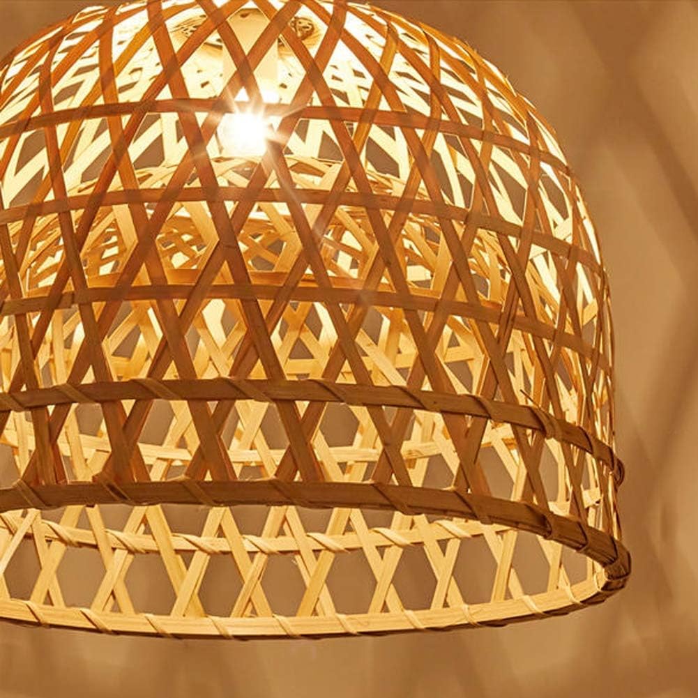 Berlato Pendant Light Hand-Woven from Bamboo Pendant lamp Adjustable Height Creative Design Lampshade Personalized Hanging lamp Rattan Chandelier Pendant for Dining Room Bedroom - - 