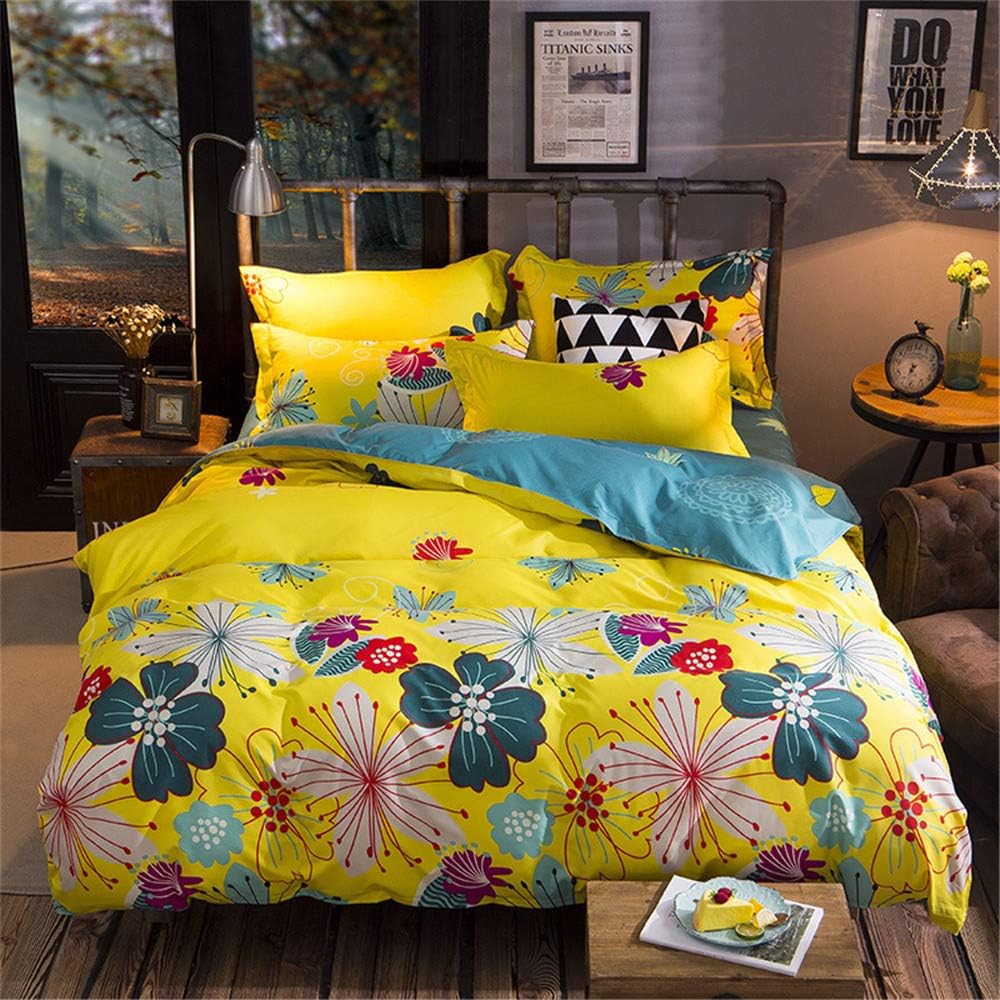 YYSZM Duvet Cover Pillowcase Bedding Set with Bed Linen Single Double Full King Size D 200x230cm/79x91in