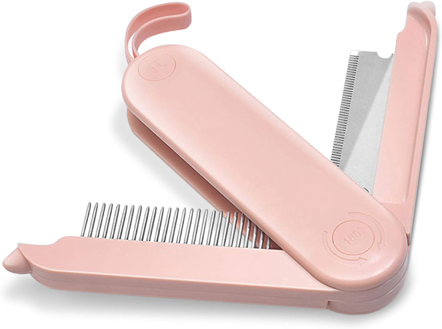 Fur Magic Deshedding and Dematting Comb, 2 Sided Foldable Pet Grooming Brush for Deshedding Mats and Tangles
