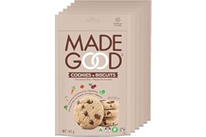 MadeGood Crunchy Cookies, Chocolate Chip, 142g (6 Pouches) Gluten Free Snacks