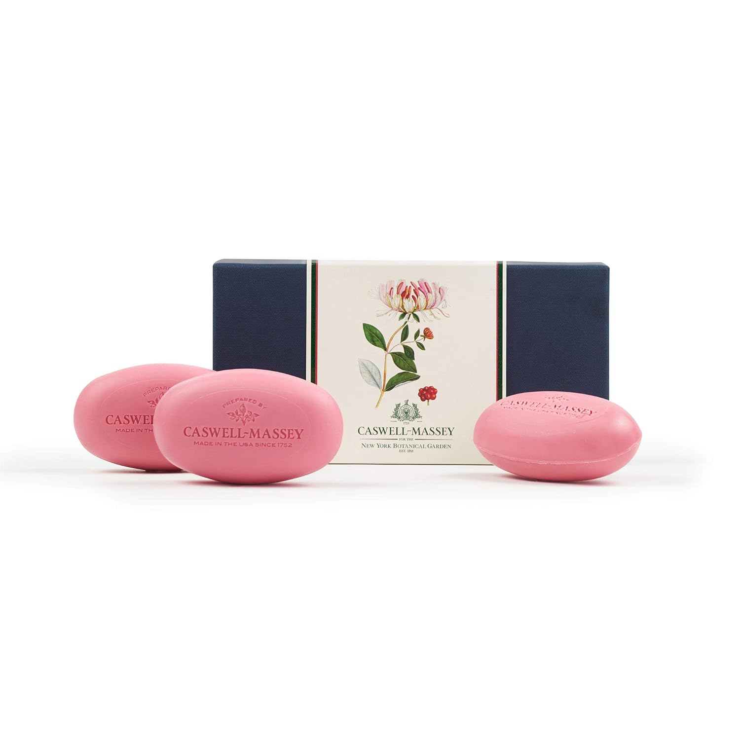 Caswell-Massey Honeysuckle-scented Women's Bar Soap Set - Set of Three Soap Bars, 3.25 oz each Triple Milled Luxury Bath Soap - Made in USA : Beauty