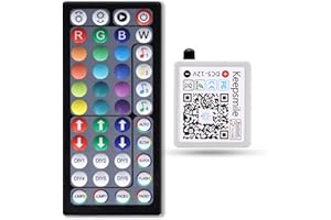 Tenmiro Smart App Bluetooth Controller and 44 Keys IR Remote Control, Suitable for 24V RGB led Strips